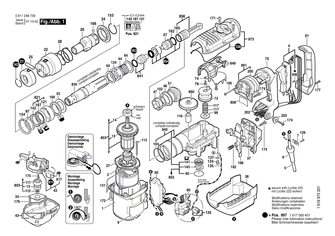 Bosch 11250vsr - 0611250739 Tool Parts