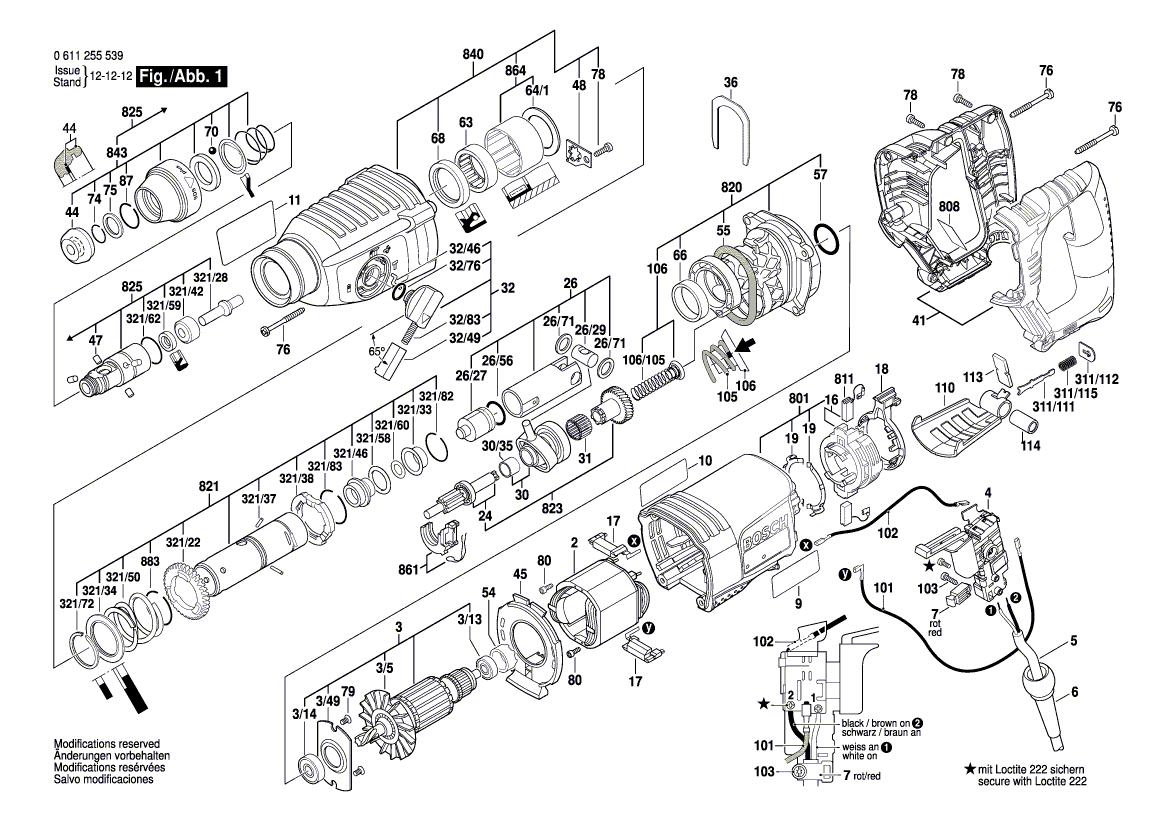 Bosch 11255-vsr - 0611255539 Tool Parts