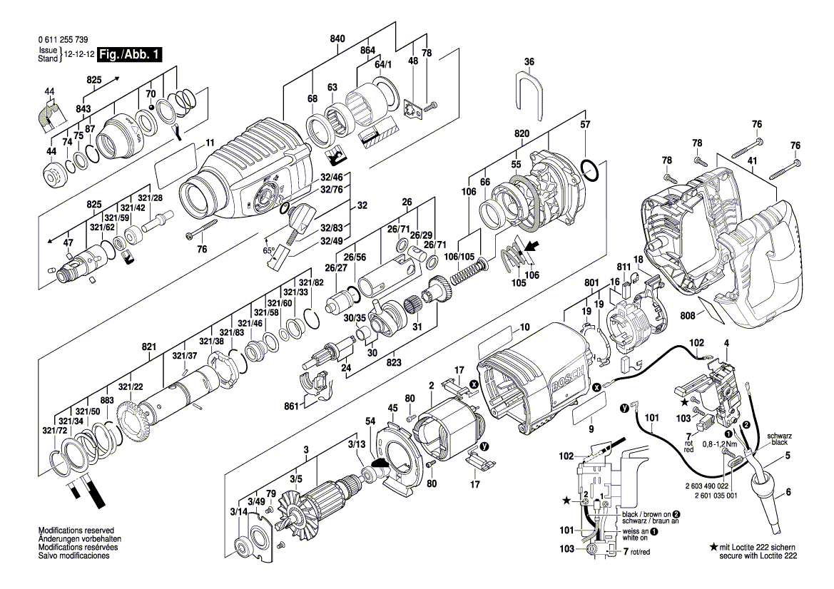 Bosch 11255-vsr - 0611255739 Tool Parts