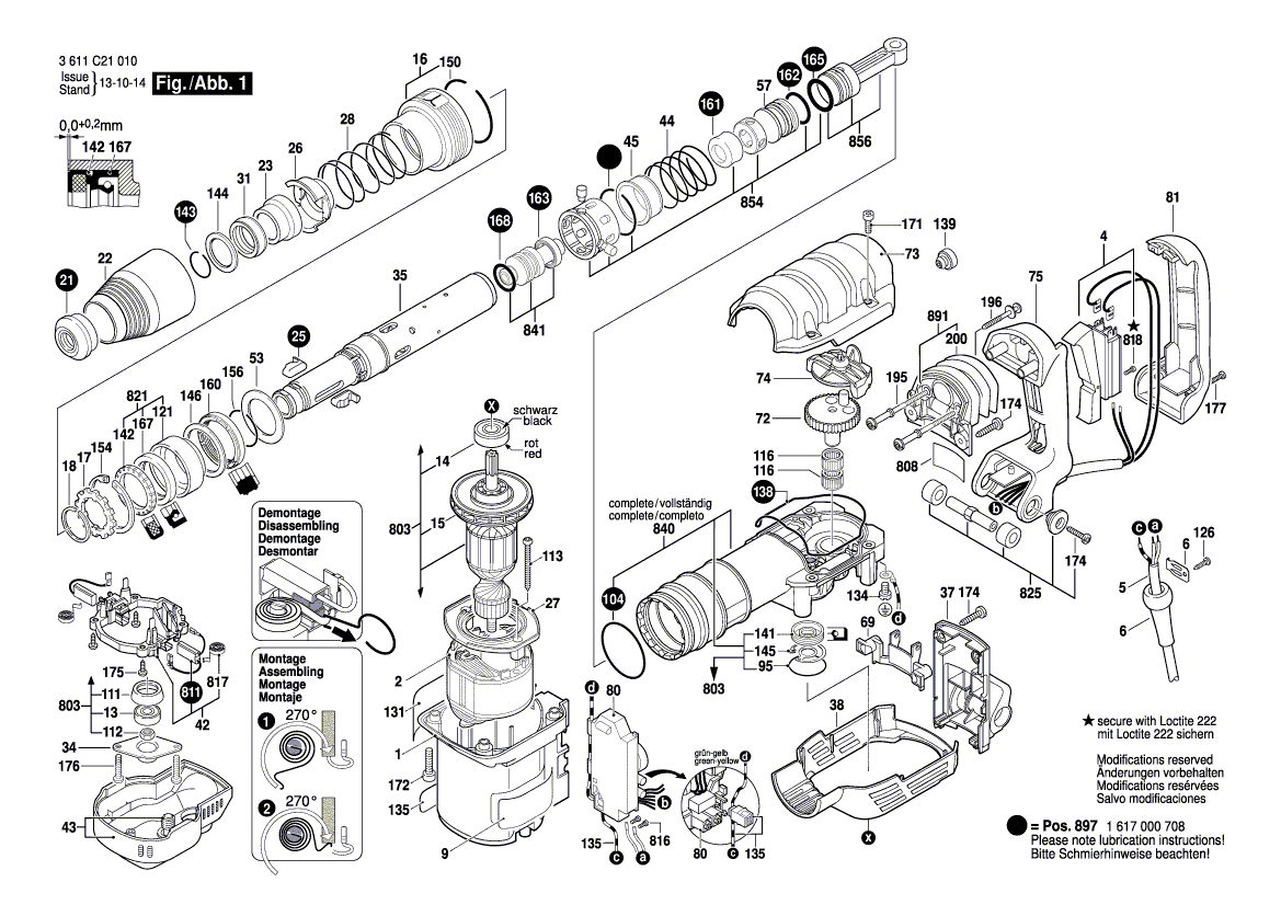 Bosch 11321evs - 3611c21010 Tool Parts