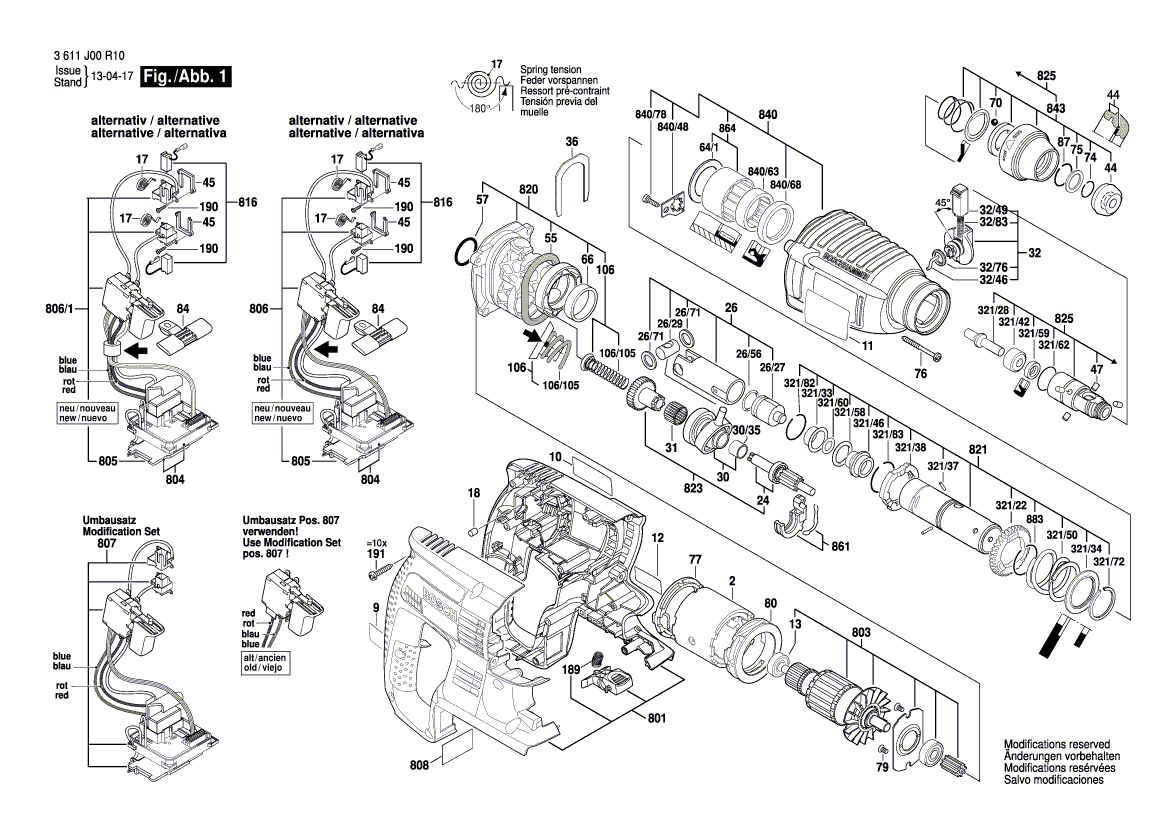 Bosch 11536-vsr - 3611j00r10 Tool Parts
