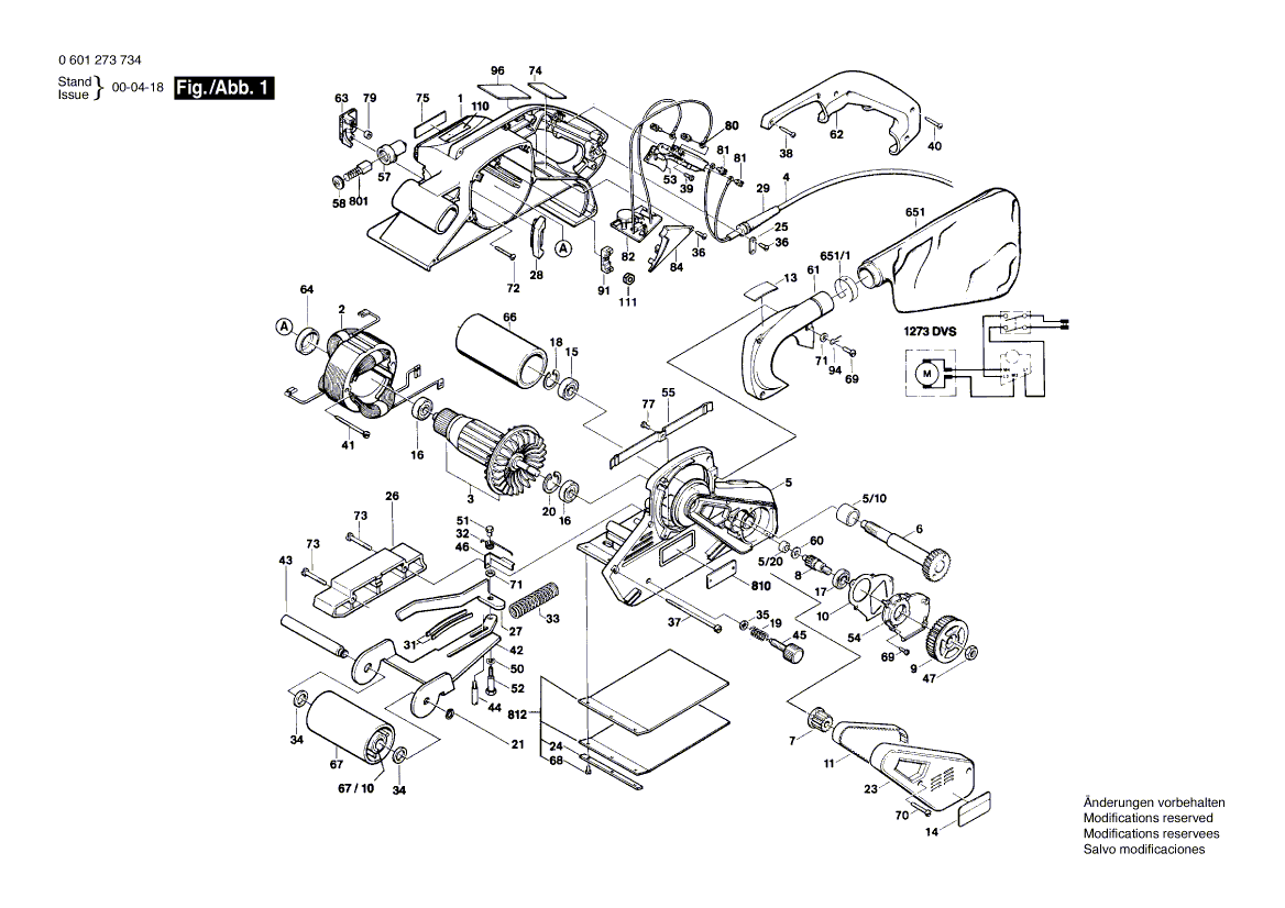 Bosch 1273-dvs - 0601273734 Tool Parts