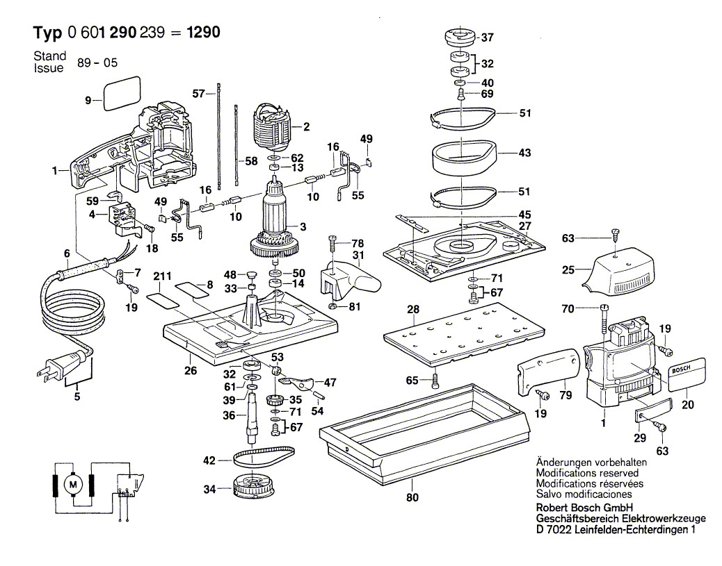 Bosch 1290 - 0601290239 Tool Parts