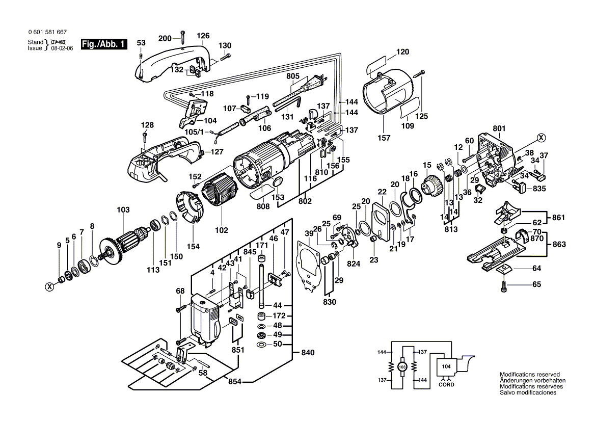 Bosch 1581avs - 0601581667 Tool Parts