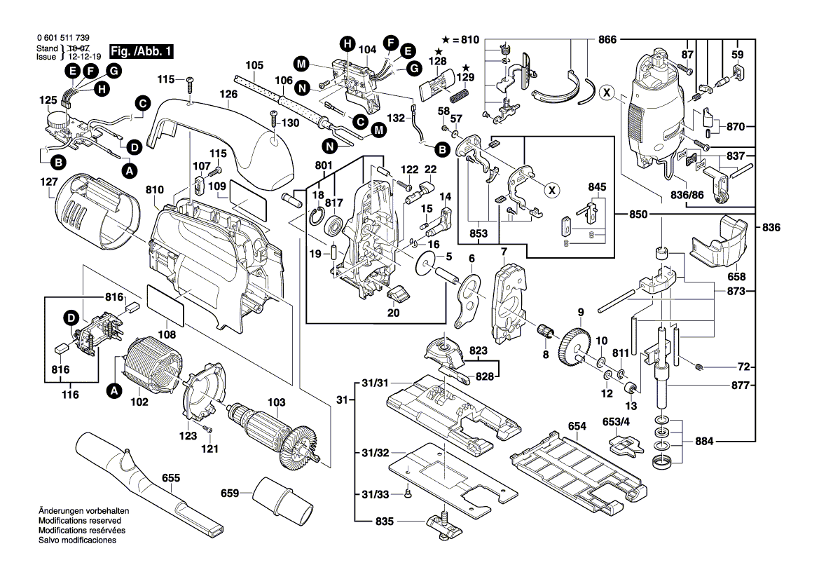 Bosch 1590evs - 0601511739 Tool Parts