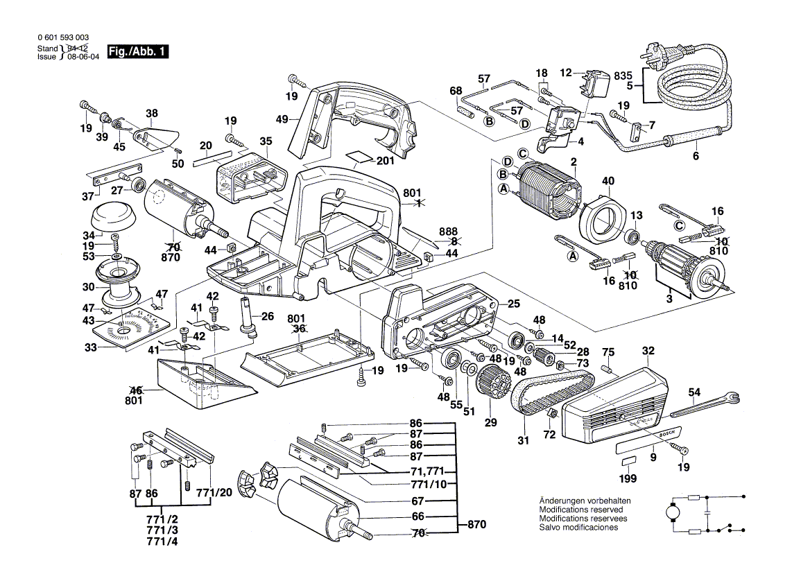 Bosch 1593 - 0601593039 Tool Parts
