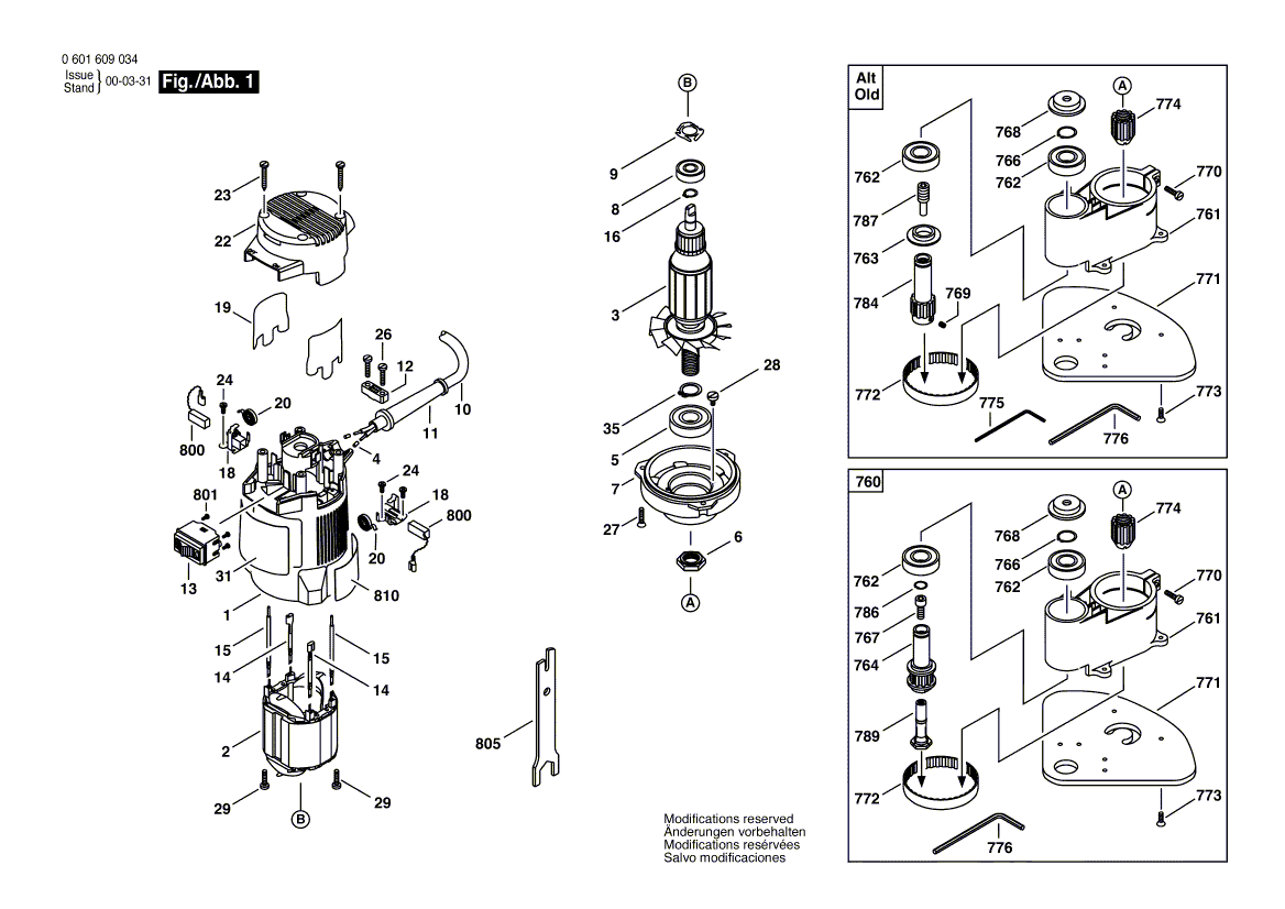 Bosch 1609 - 0601609034 Tool Parts