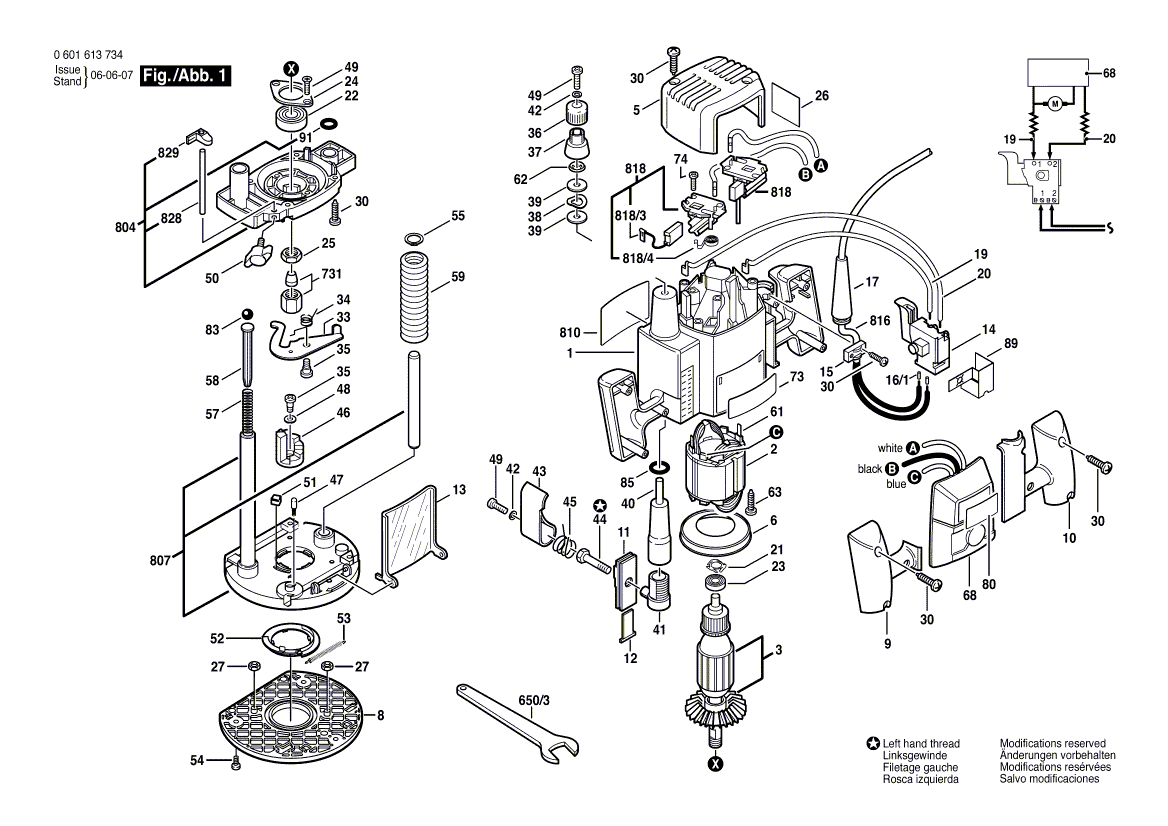 Bosch 1613-evs - 0601613734 Tool Parts