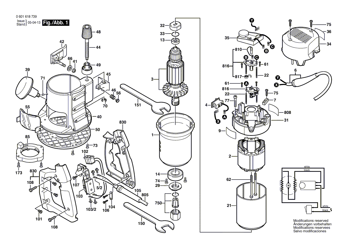 Bosch 1618-evs - 0601618739 Tool Parts
