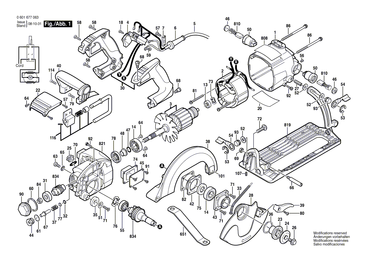Bosch 1677m - 0601677063 Tool Parts