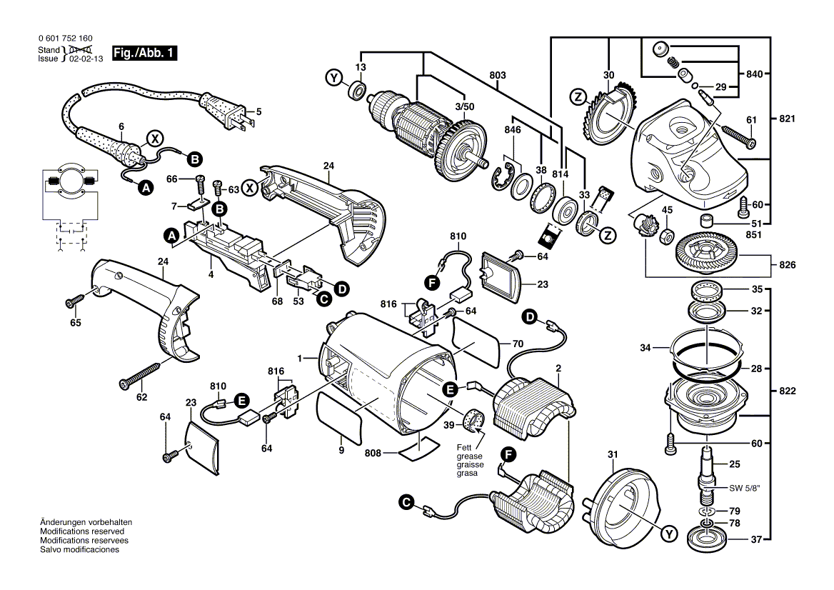 Bosch 1752g7 - 0601752160 Tool Parts