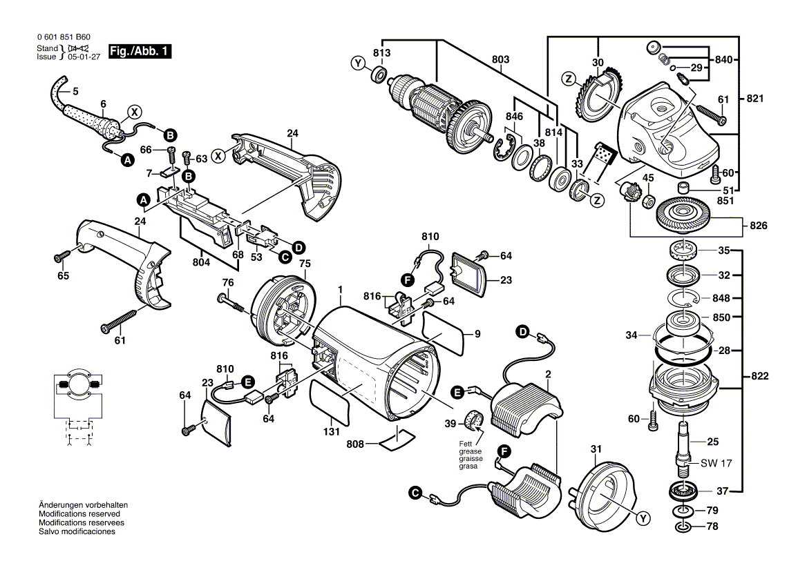 Bosch 1873-8d - 0601851b64 Tool Parts
