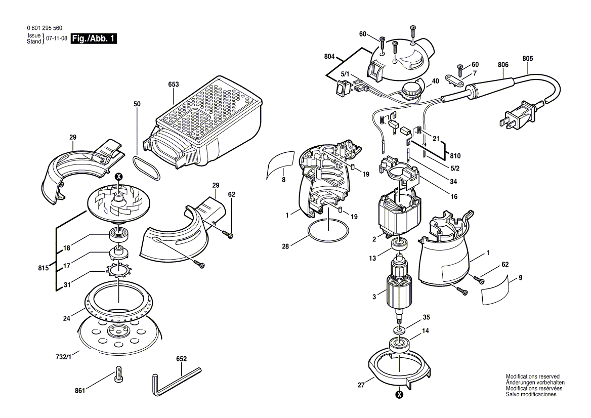 Bosch 1893dvs - 0601295560 Tool Parts