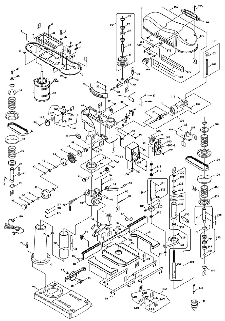 Powermatic 2800 Drill Press Parts (1792800)