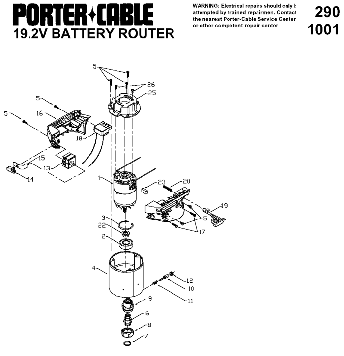 Porter Cable 290 Router Parts