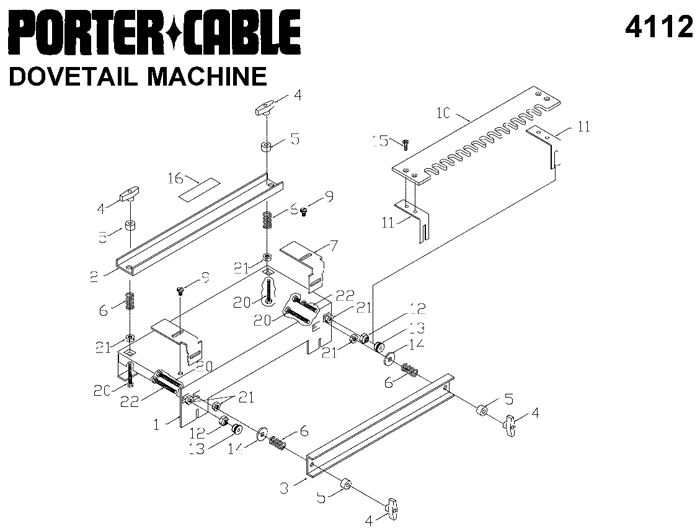 Porter Cable 4112 Dovetail Machine Parts (Type 2)