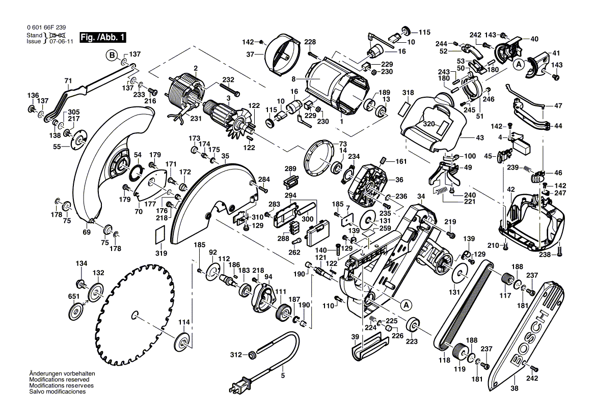 Bosch 4212l - 060166f239 Tool Parts