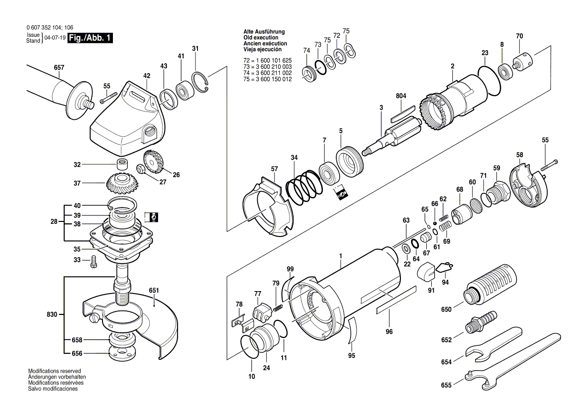 Bosch 550 - 0607352104 Tool Parts