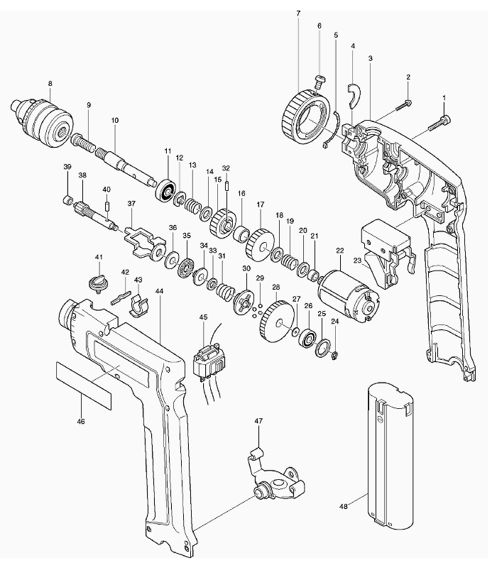 Makita 6093d Parts - Cordless Drill