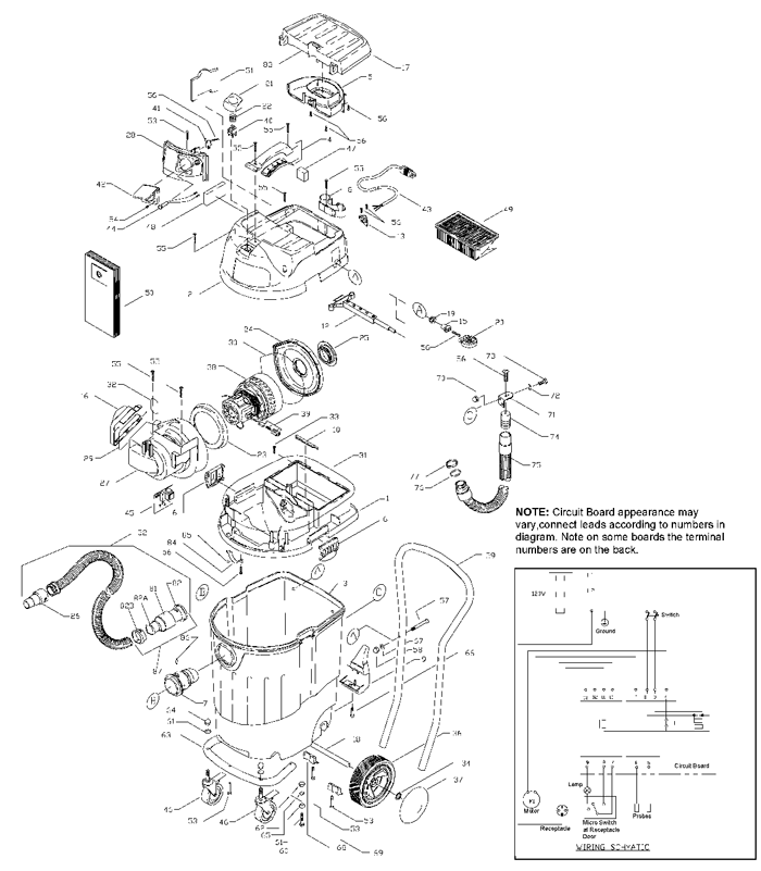 Porter Cable 7814 Wet-Dry Vacuum Parts