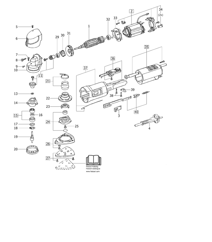 Festool DX93-E (488361) Triangle Sander Parts