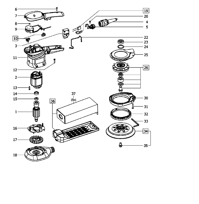 Festool ES150-3-EQ (491274) Random Orbit Sander Parts