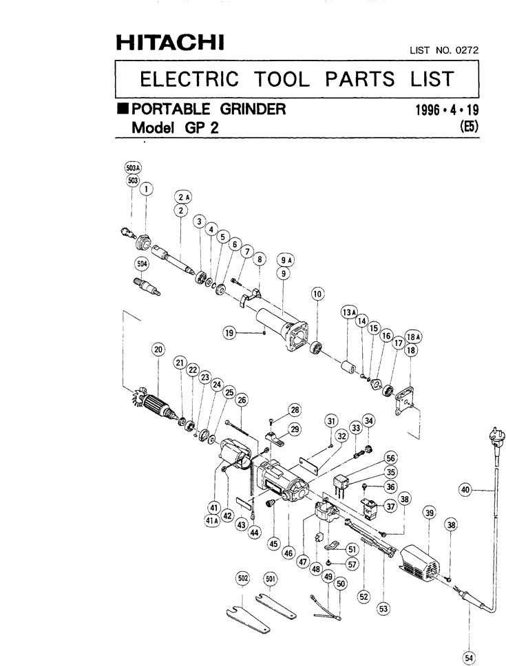 Hitachi GP2 Parts - Grinder