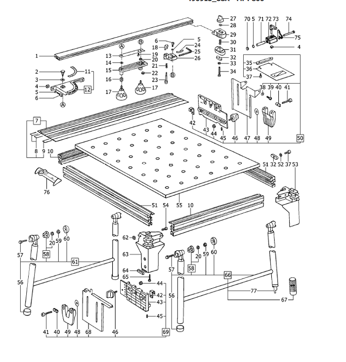 Festool MFT-800 (490915) Multifunction Table Parts