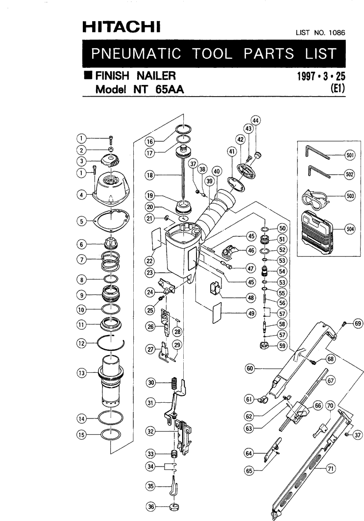 Hitachi NT65AA Parts - Finish Nailer