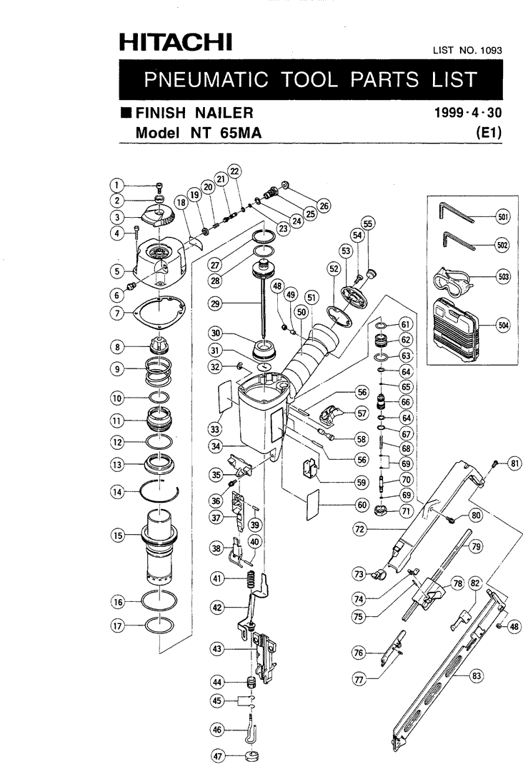 Hitachi NT65MA Parts - Finish Nailer