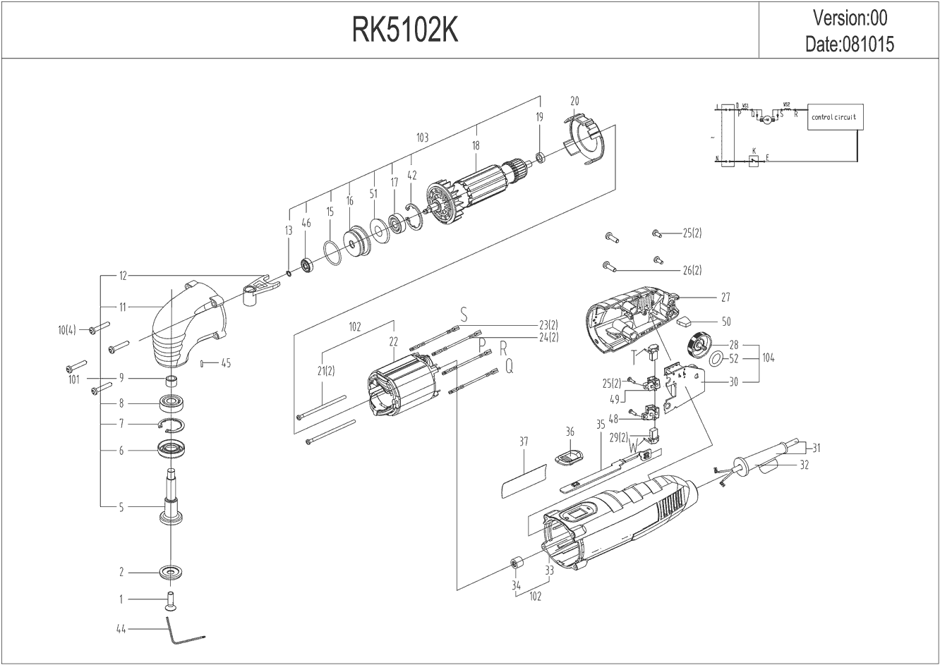 Rockwell RK5102K Parts - Sonicrafter
