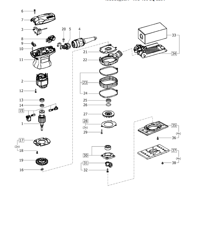 Festool RTS400-EQ (493516) Direct Drive Orbital Sander Parts