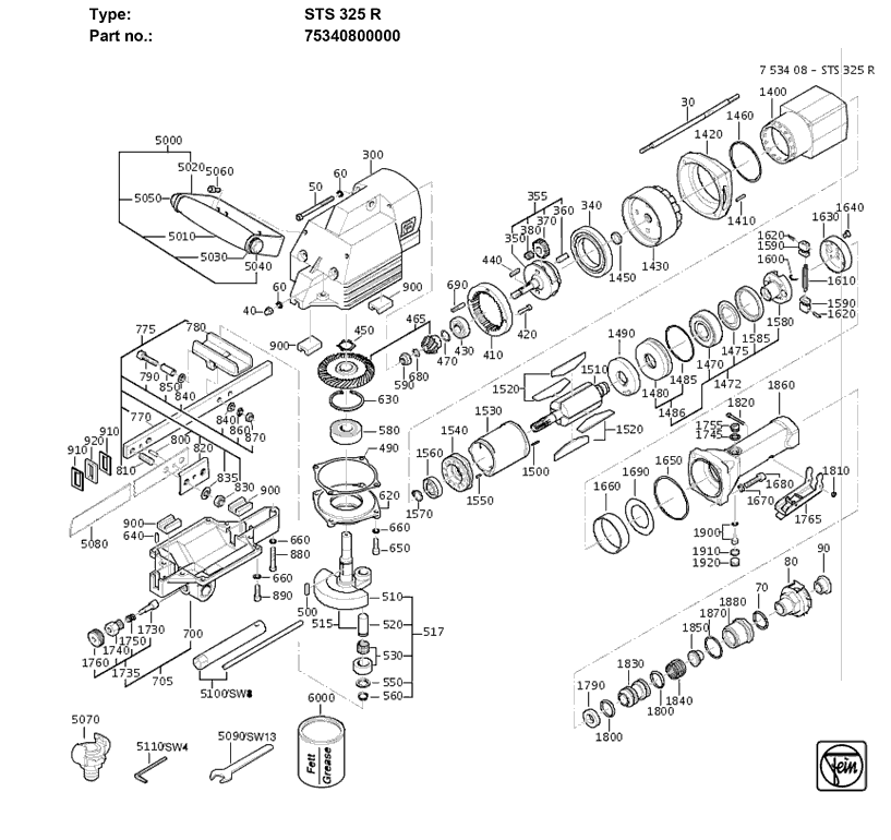 Fein STS325R 75340800000 Parts - Jigsaw