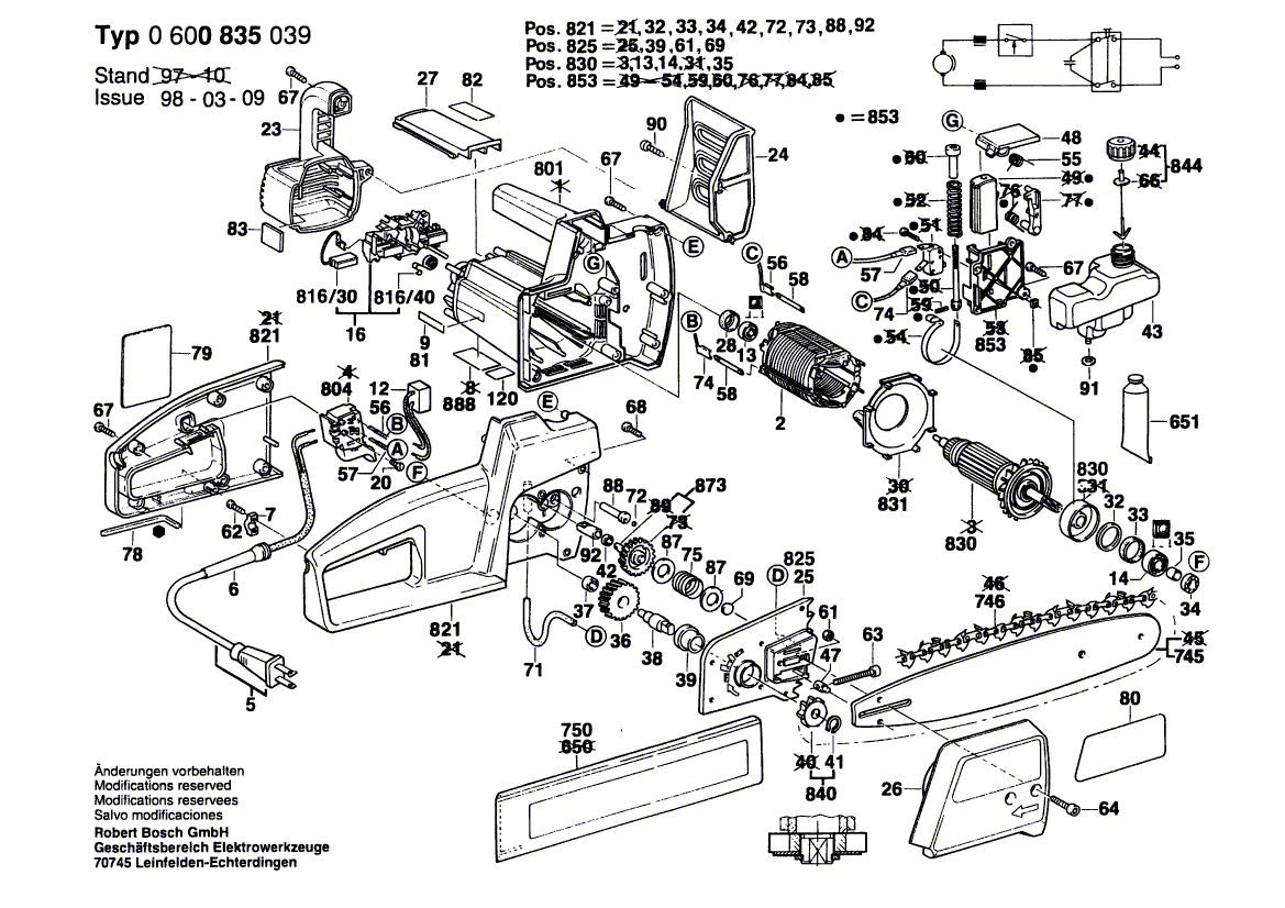 Bosch ake30b - 0600835039 Tool Parts