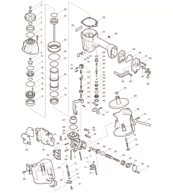 Makita an621 Parts - Coil Nailer