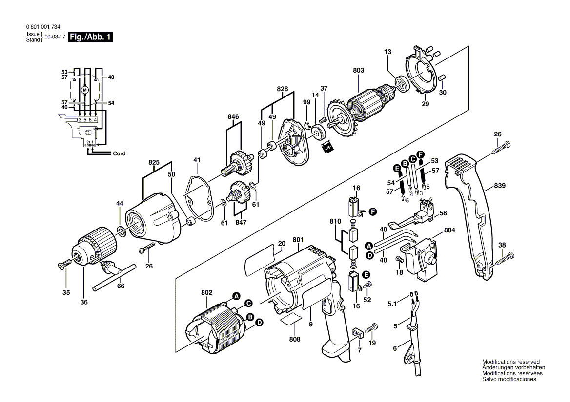 Bosch b6100 - 0601001735 Tool Parts