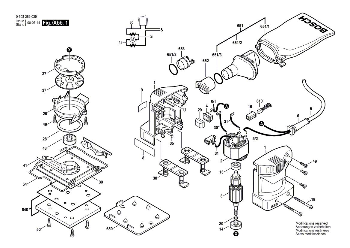 Bosch b7050 - 0603289035 Tool Parts