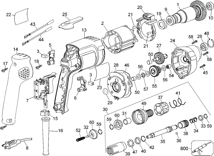 DeWALT DW269 Screwdriver Parts (Type 4)