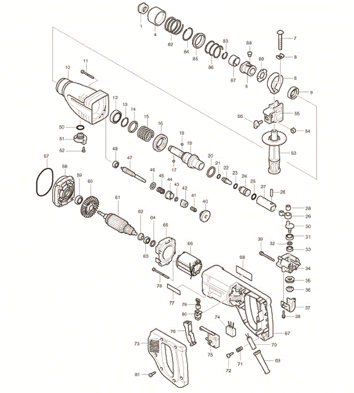 Makita hr2420 Parts - Hammer Drill