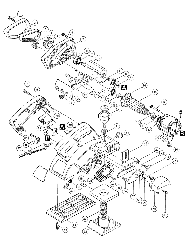 Makita n1923b Parts - 3-1/4 Inch Power Planer Parts