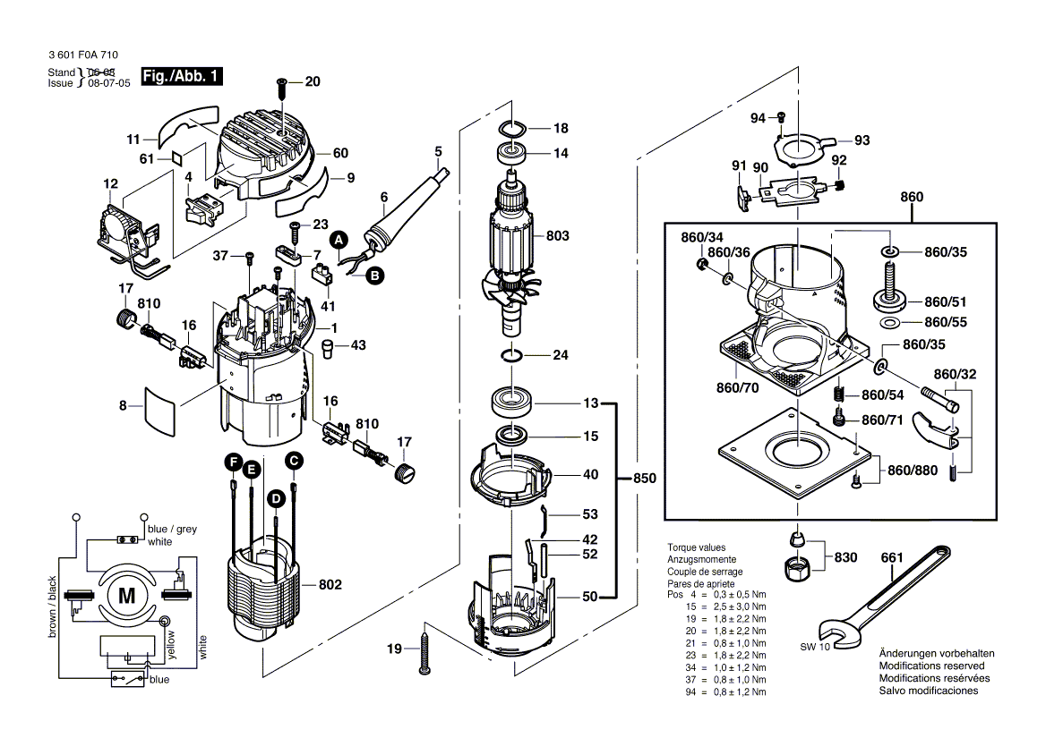 Bosch pr20evs - 3601f0a710 Tool Parts