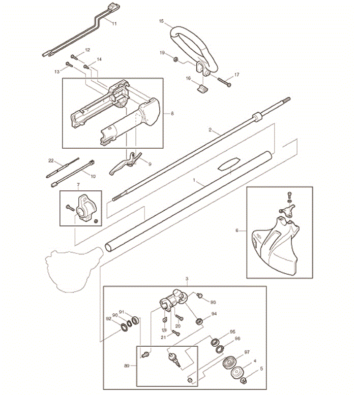Makita rbc221 Parts - String Trimmer