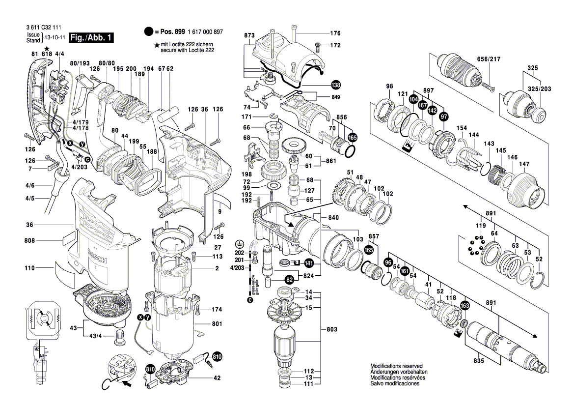 Bosch rh432vcq - 3611c32111 Tool Parts