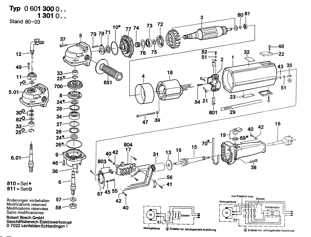 Bosch usw(j)77..s3 - 0601301039 Tool Parts